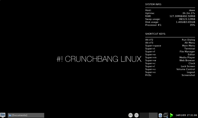 CrunchBang desktop screenshot